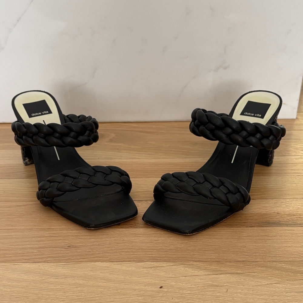 Dolce Vita Black Braided Heels